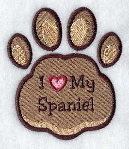 I Love My Spaniel Pawprint