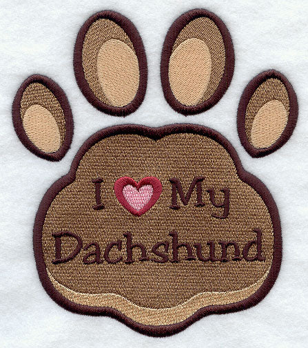 I Love My Dachshund Pawprint