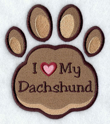 I Love My Dachshund Pawprint