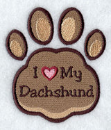 I Love My Dachshund Pawprint