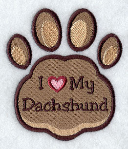 I Love My Dachshund Pawprint