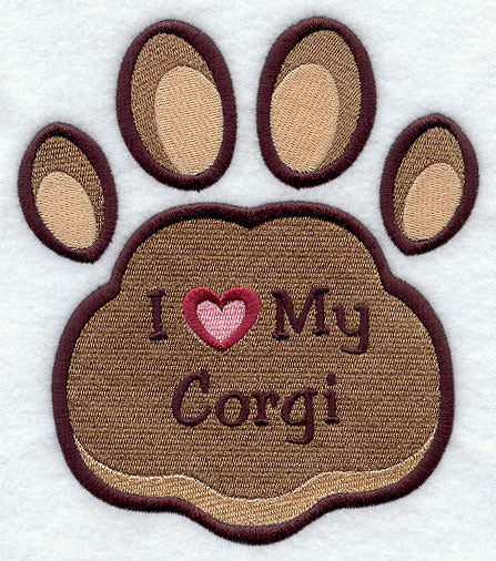 I Love My Corgi Pawprint