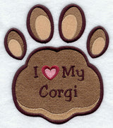 I Love My Corgi Pawprint