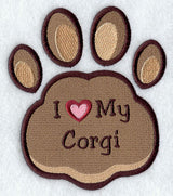 I Love My Corgi Pawprint