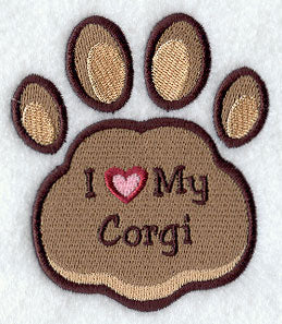 I Love My Corgi Pawprint