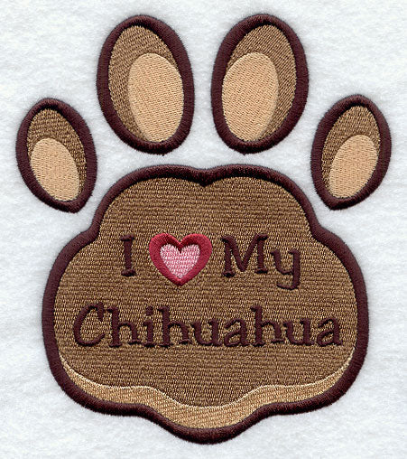 I Love My Chihuahua Pawprint