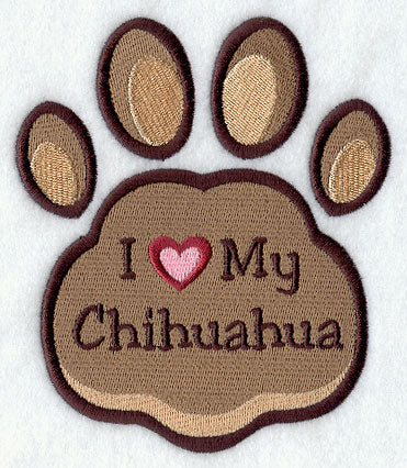 I Love My Chihuahua Pawprint