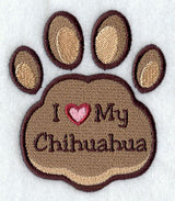 I Love My Chihuahua Pawprint