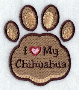 I Love My Chihuahua Pawprint