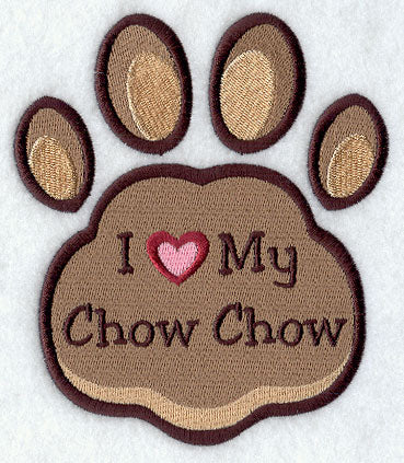 I Love My Chow Chow Pawprint