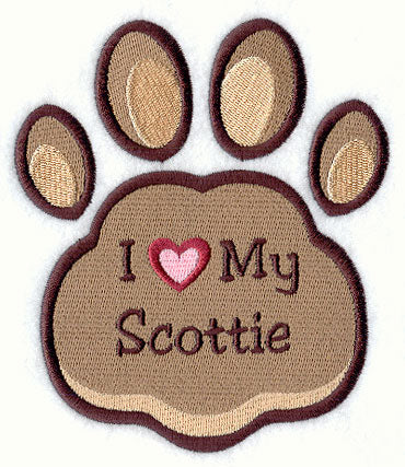 I Love My Scottie Pawprint