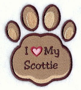 I Love My Scottie Pawprint
