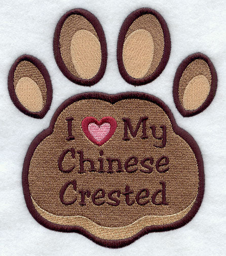 I Love My Chinese Crested Pawprint