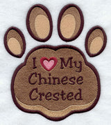 I Love My Chinese Crested Pawprint