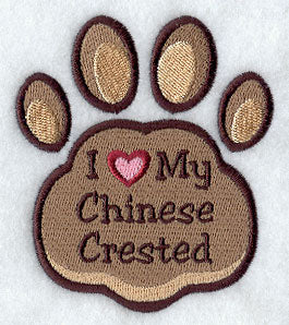 I Love My Chinese Crested Pawprint