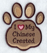 I Love My Chinese Crested Pawprint