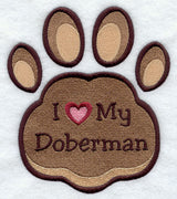 I Love My Doberman Pawprint