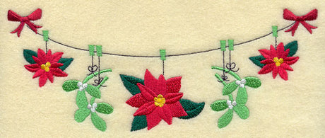 Poinsettias and Mistletoe Clothesline
