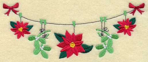 Poinsettias and Mistletoe Clothesline