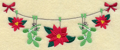 Poinsettias and Mistletoe Clothesline