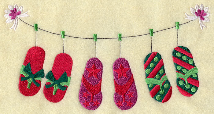 Christmas Flip-Flops Clothesline
