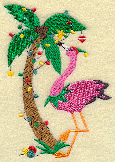 Christmas Palm Tree Flamingo
