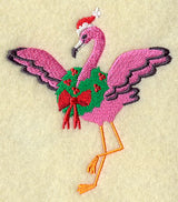 Christmas Wreath Flamingo
