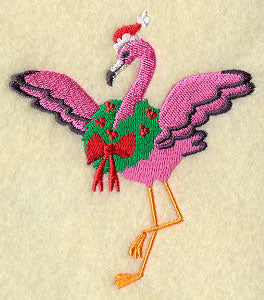 Christmas Wreath Flamingo