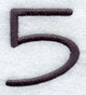 Sleek & Modern Number 5 - 3 Inch