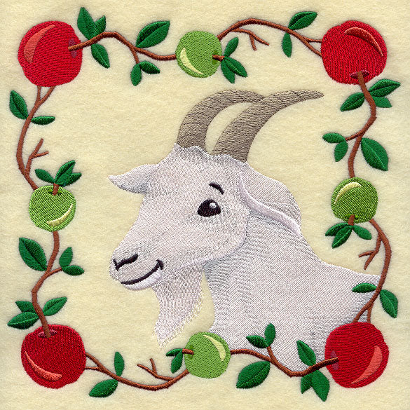Country Goat Square – Embroidery Library