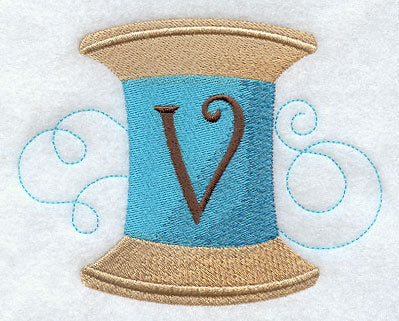 Spool of Thread Letter V - 4.85 Inch