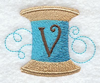 Spool of Thread Letter V - 4.85 Inch