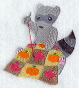 Crafty Autumn Quilting Raccoon