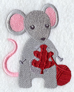 Crafty Autumn Knitting Mouse