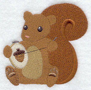 Crafty Autumn Embroidering Squirrel
