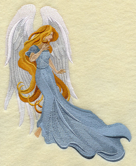 Art Nouveau Angel with Flowing Tresses