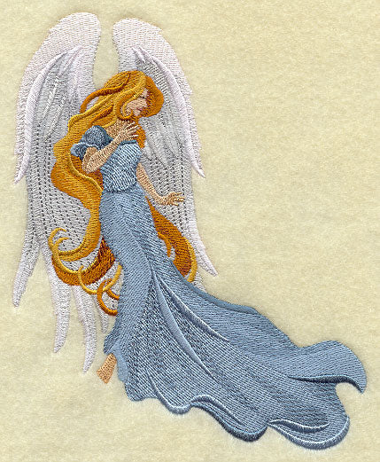 Art Nouveau Angel with Flowing Tresses