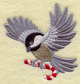 Chickadee with Candy Cane