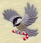 Chickadee with Candy Cane