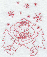 Santa with Cookies (Redwork)