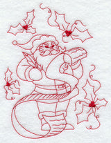 Santa Checks Twice (Redwork)