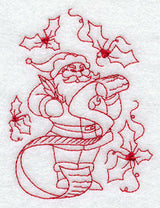 Santa Checks Twice (Redwork)