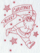 Santa in the Stars (Redwork)