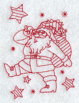 Santa Delivers Toys (Redwork)