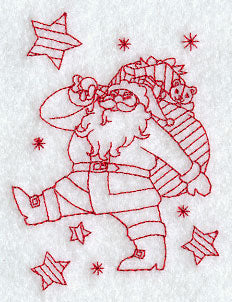 Santa Delivers Toys (Redwork)
