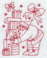 Santa and Presents (Redwork)
