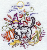 Black Cat in Witch's Hat