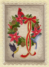Christmas Stamp - Wreath and Birds