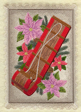 Christmas Stamp - Toboggan and Poinsettia