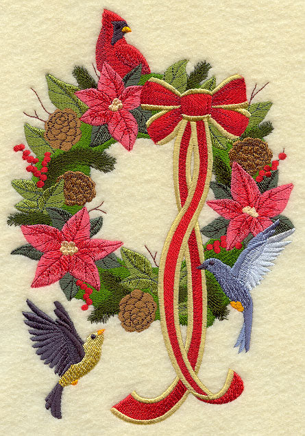 Festive Wreath and Birds